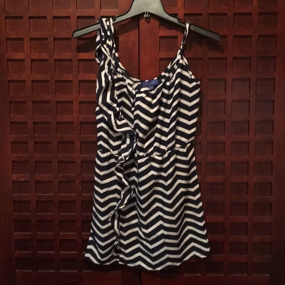 Blue and white zig-zag pattern Envy Me dress. - Picture 1 of 5